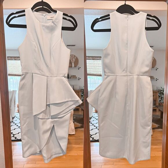 NWOT Light blue peplum midi dress - Picture 1 of 4